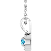Platinum 3 mm Natural Blue Zircon & .03 CTW Natural Diamond 16-18" Necklace