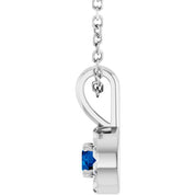 Sterling Silver 3 mm Natural Blue Sapphire & .03 CTW Natural Diamond 16-18" Necklace
