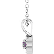 Sterling Silver 3 mm Lab-Grown Alexandrite & .03 CTW Natural Diamond 16-18" Necklace