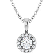 Platinum 4 mm Natural Diamond & .05 CTW Natural Diamond 16-18" Necklace