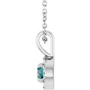 Sterling Silver 4 mm Lab-Grown Alexandrite & .05 CTW Natural Diamond 16-18" Necklace