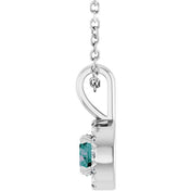 Platinum 4 mm Lab-Grown Alexandrite & .05 CTW Natural Diamond 16-18" Necklace