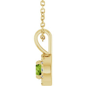 14K Yellow 4 mm Natural Peridot & .05 CTW Natural Diamond 16-18" Necklace
