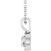 Sterling Silver 4 mm Natural Diamond & .05 CTW Natural Diamond 16-18" Necklace