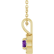 14K Yellow 4 mm Natural Amethyst & .05 CTW Natural Diamond 16-18" Necklace