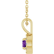 14K Yellow 4 mm Natural Amethyst & .05 CTW Natural Diamond 16-18" Necklace