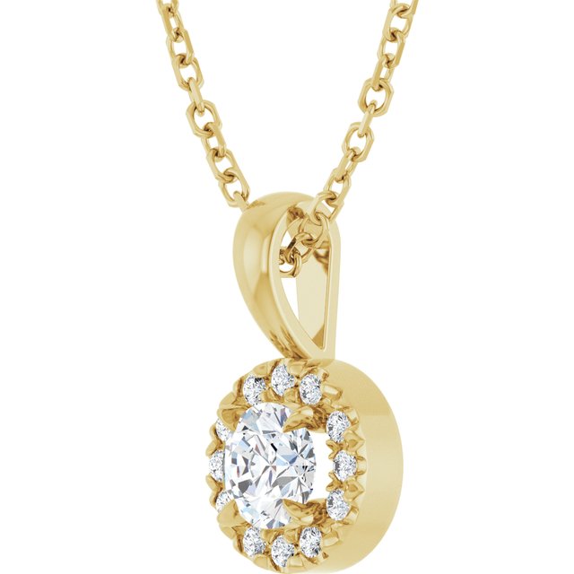 14K Yellow 4 mm Natural Diamond & .05 CTW Natural Diamond 16-18" Necklace