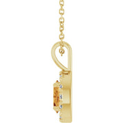 14K Yellow 6x4 mm Natural Citrine & 1/10 CTW Natural Diamond 16-18" Necklace