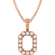 14K Rose 6x4 mm Emerald 1/5 CTW Natural Diamond Semi-Set 16-18" Necklace