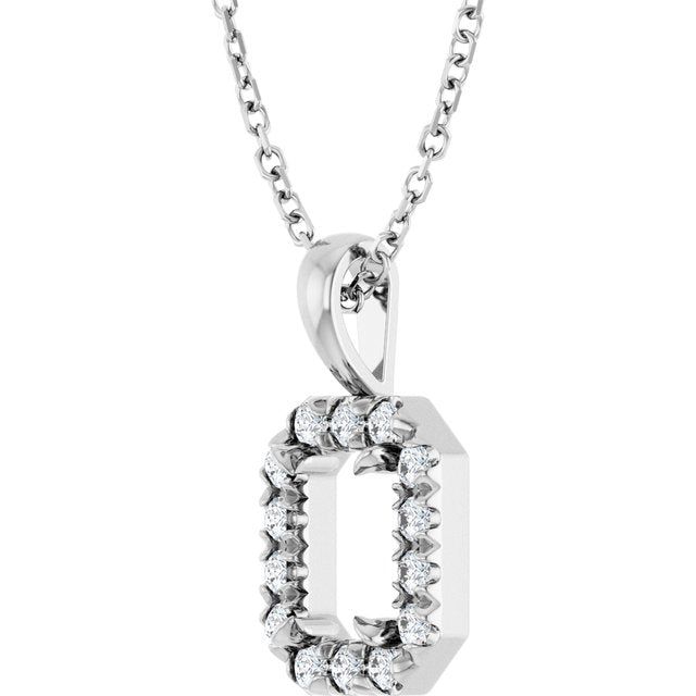 Platinum 6x4 mm Emerald 1/5 CTW Natural Diamond Semi-Set 16-18" Necklace