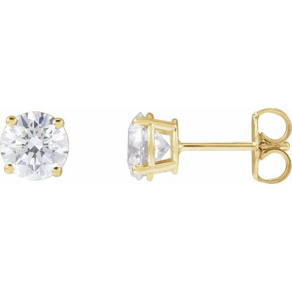 14K Yellow 1 1/2 CTW Natural Diamond Stud Earrings