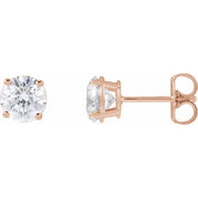 14K Rose 1 1/2 CTW Natural Diamond Stud Earrings