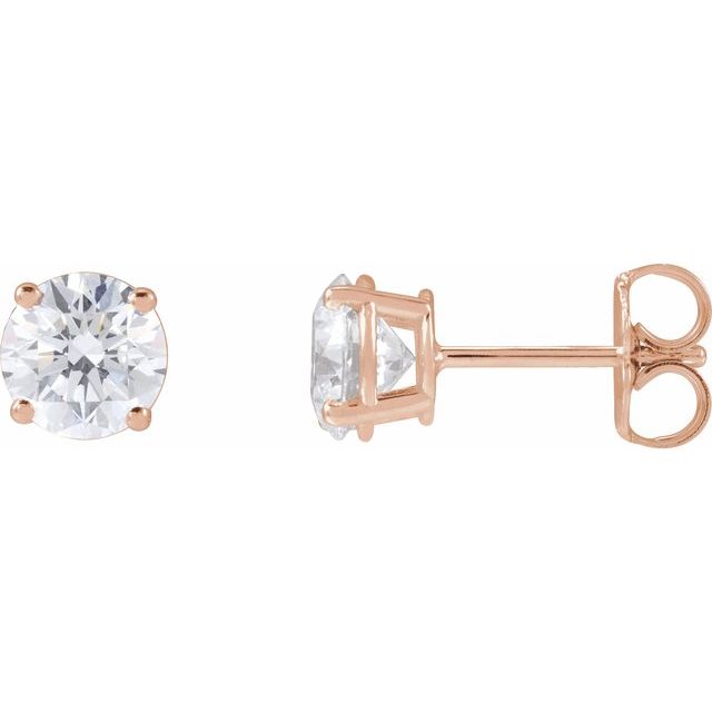 14K Rose 1 1/2 CTW Natural Diamond Stud Earrings