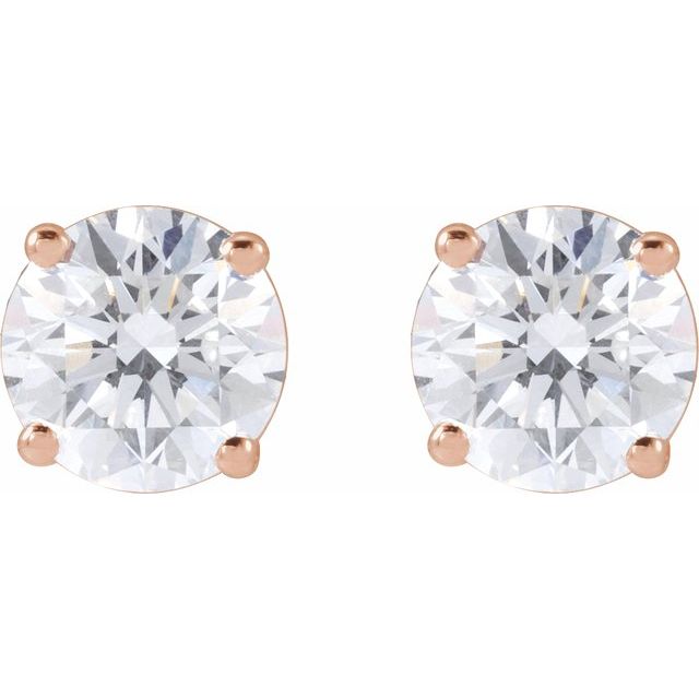 14K Rose 1 1/2 CTW Natural Diamond Stud Earrings