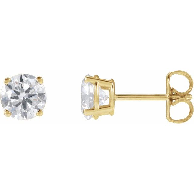 14K Yellow 1 1/4 CTW Lab-Grown Diamond Stud Earrings