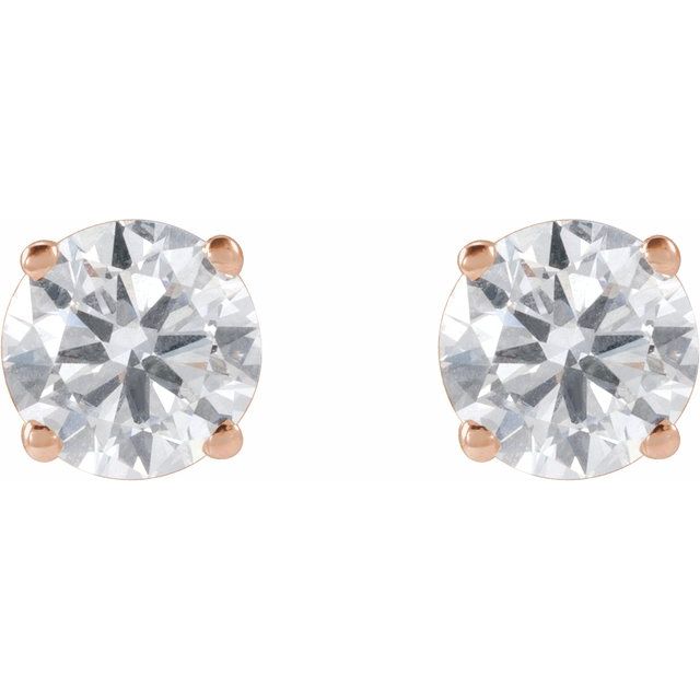 14K Rose 1 1/4 CTW Lab-Grown Diamond Stud Earrings