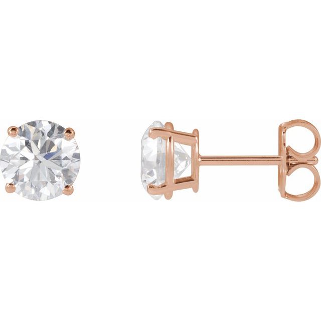 14K Rose 2 CTW Lab-Grown Diamond Stud Earrings