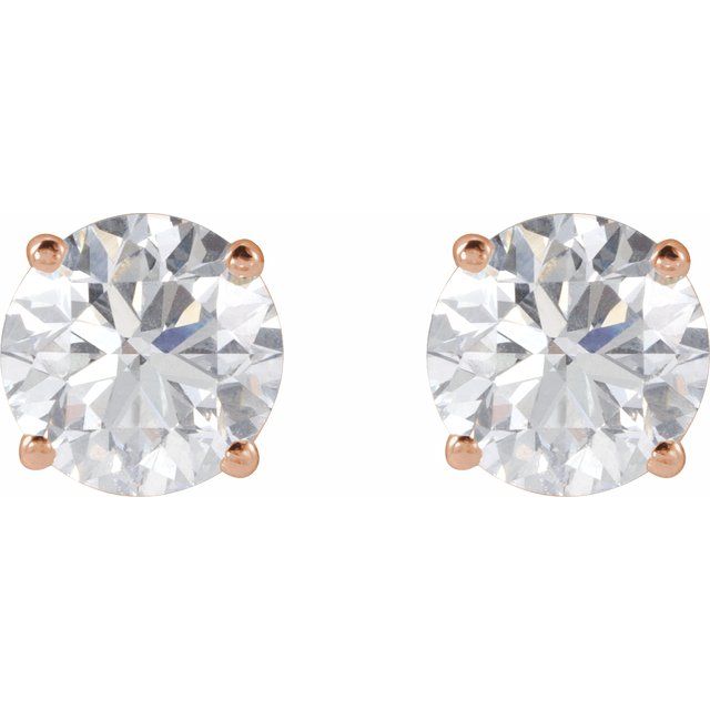 14K Rose 2 CTW Lab-Grown Diamond Stud Earrings