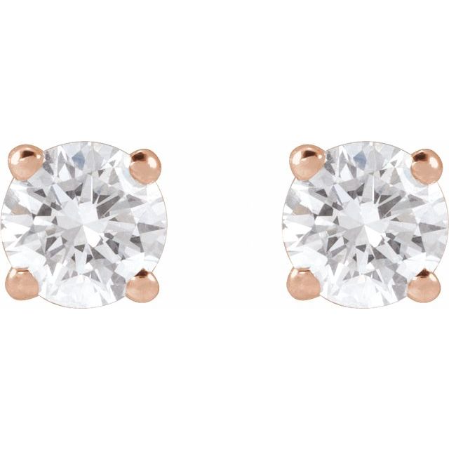 14K Rose 1/2 CTW Lab-Grown Diamond Stud Earrings