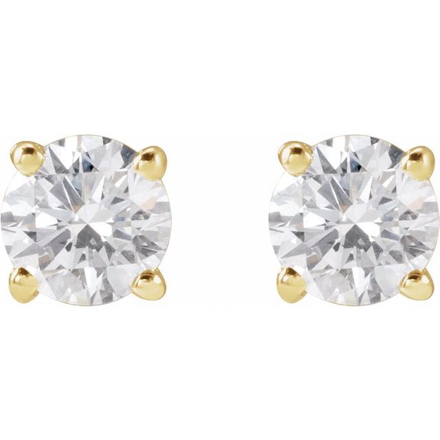 14K Yellow 3/4 CTW Lab-Grown Diamond Stud Earrings