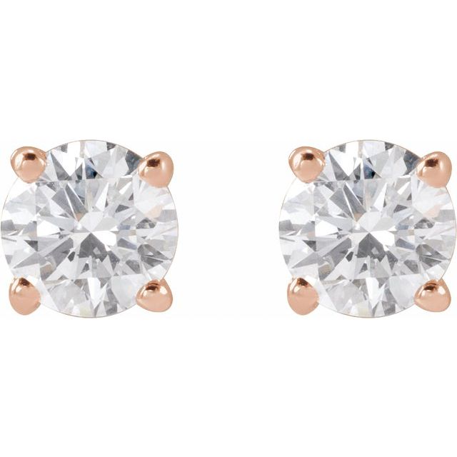 14K Rose 3/4 CTW Lab-Grown Diamond Stud Earrings