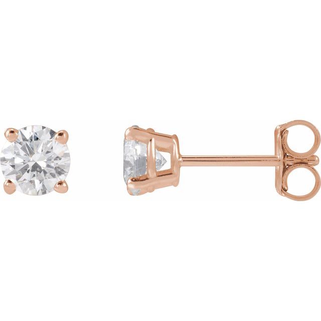 14K Rose 3/4 CTW Lab-Grown Diamond Stud Earrings