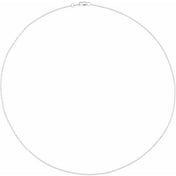 Rhodium-Plated Sterling Silver 1.3 mm Cable 18" Chain