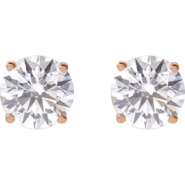 14K Rose 2 1/2 CTW Lab-Grown Diamond Stud Earrings