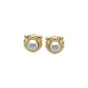 14K Yellow Gold Cuff Link Mounting for Mabe Pearl