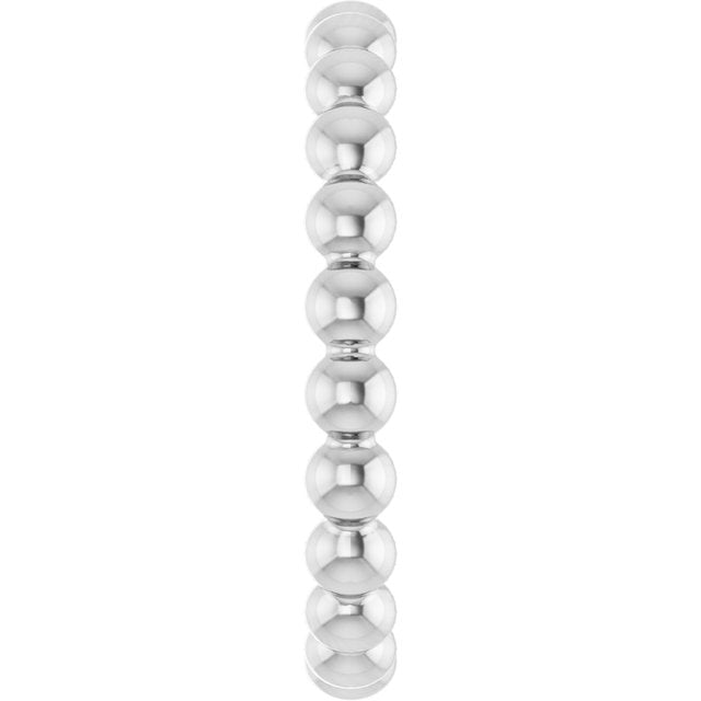Platinum Beaded Stackable Ring