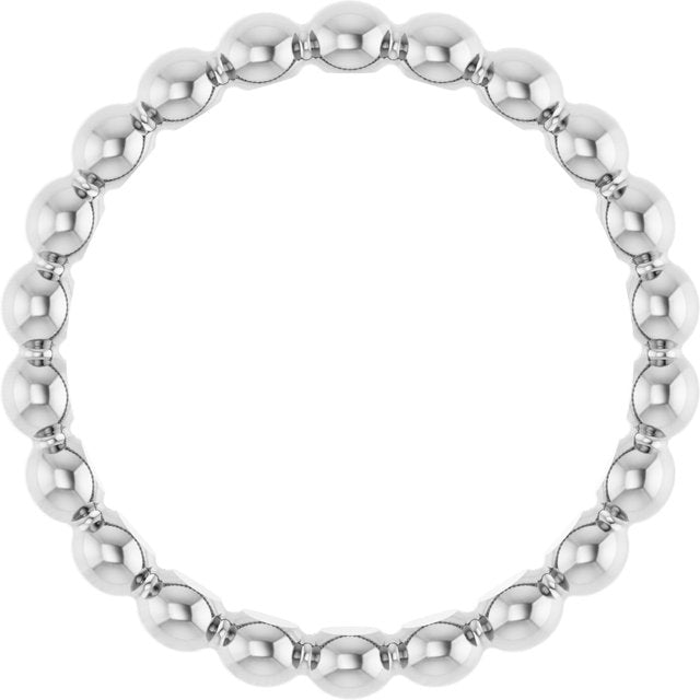 Platinum Beaded Stackable Ring