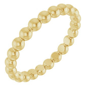 14K Yellow Beaded Stackable Ring