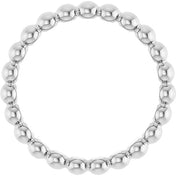 14K White Beaded Stackable Ring