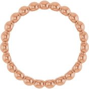 14K Rose Beaded Stackable Ring