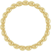 14K Yellow Beaded Stackable Ring
