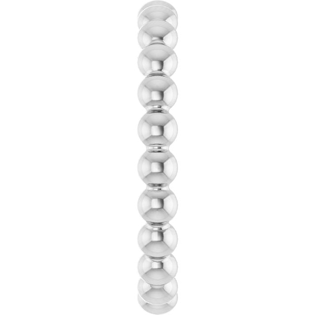 14K White Beaded Stackable Ring