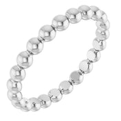 Sterling Silver Beaded Stackable Ring - Part 51090:1006:P