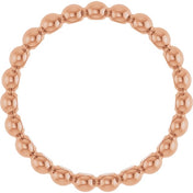 14K Rose Beaded Stackable Ring