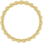 18K Yellow Beaded Stackable Ring - Elegant Design for Everyday Wear