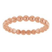 14K Rose Beaded Stackable Ring