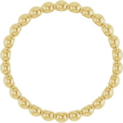 14K Yellow Beaded Stackable Ring