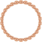 14K Rose Beaded Stackable Ring