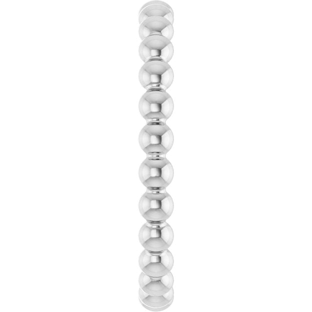 Platinum Beaded Stackable Ring