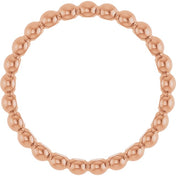 14K Rose Beaded Stackable Ring - Elegant and Versatile Jewelry