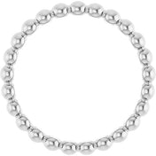 Sterling Silver Beaded Stackable Ring - Part #51090:1008:P