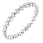 Sterling Silver Beaded Stackable Ring - Part Number 51090:1001:P