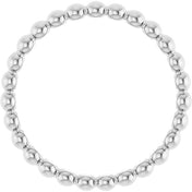 Sterling Silver Beaded Stackable Ring - Part Number 51090:1001:P