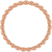 14K Rose Beaded Stackable Ring