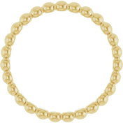 18K Yellow Beaded Stackable Ring