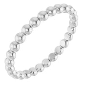 Platinum Beaded Stackable Ring